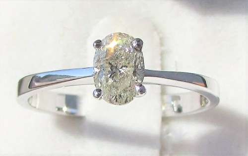 **BRIGHT SPARKLE [R27528]** OVAL CUT [0.570ct] 4 CLAW DIAMOND RING [WHITE GOLD] - BUY SAFE