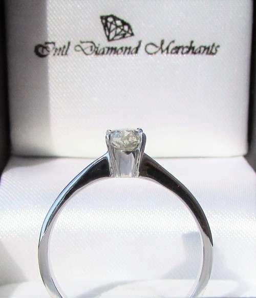 **BRIGHT SPARKLE [R27528]** OVAL CUT [0.570ct] 4 CLAW DIAMOND RING [WHITE GOLD] - BUY SAFE