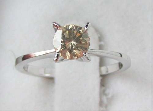 **4 CLAW DESIGN [R29473]** ROUND CUT [0.470ct] SOLITAIRE DIAMOND RING [WHITE GOLD] - BUY SAFE