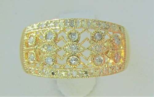 **SUPER DEAL [R23091]** HIGH QUALITY [0.300ct] DIAMOND BAND [YELLOW GOLD] - BUY SAFE