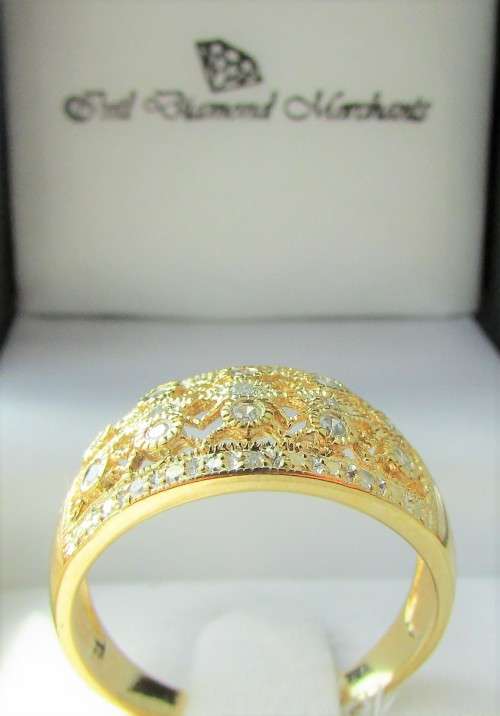 **SUPER DEAL [R23091]** HIGH QUALITY [0.300ct] DIAMOND BAND [YELLOW GOLD] - BUY SAFE
