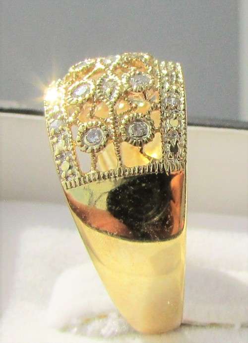 **SUPER DEAL [R23091]** HIGH QUALITY [0.300ct] DIAMOND BAND [YELLOW GOLD] - BUY SAFE