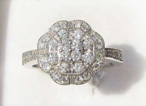 **SHOWSTOPPER [R52643]** FLORAL DESIGN [1.00ct] DIAMOND RING [WHITE GOLD] - BUY SAFE