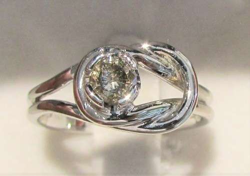 **DESIGNER PIECE [R25547]** SWIRL ROUND CUT DIAMOND [0.440ct] RING [WHITE GOLD] - BUY SAFE