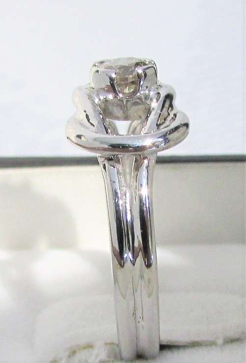 **DESIGNER PIECE [R25547]** SWIRL ROUND CUT DIAMOND [0.440ct] RING [WHITE GOLD] - BUY SAFE