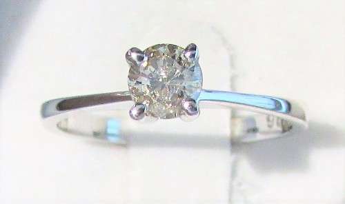 **4 CLAW DESIGN [R29473]** ROUND CUT [0.420ct] SOLITAIRE DIAMOND RING [WHITE GOLD] - BUY SAFE