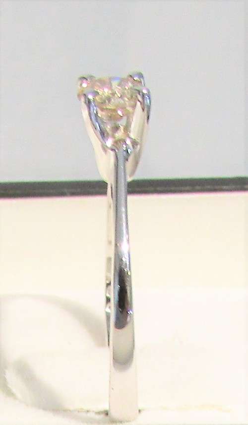 **4 CLAW DESIGN [R29473]** ROUND CUT [0.420ct] SOLITAIRE DIAMOND RING [WHITE GOLD] - BUY SAFE