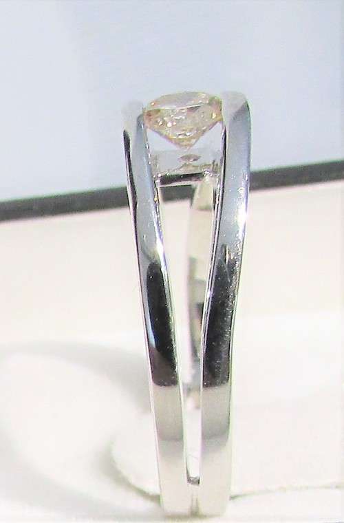 **POPULAR [R30542]** TENSION SET DESIGN ROUND CUT DIAMOND [0.400ct] RING [WHITE GOLD] - BUY SAFE