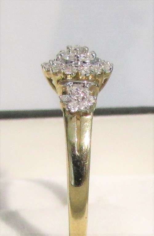 **GORGEOUS [R30158]** CLUSTER DIAMOND [0.400ct] ROUND CUT RING [YELLOW GOLD] - BUY SAFE