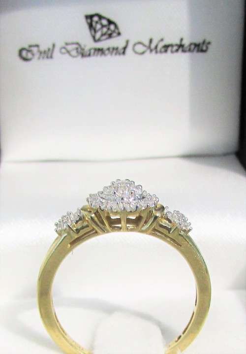 **GORGEOUS [R30158]** CLUSTER DIAMOND [0.400ct] ROUND CUT RING [YELLOW GOLD] - BUY SAFE