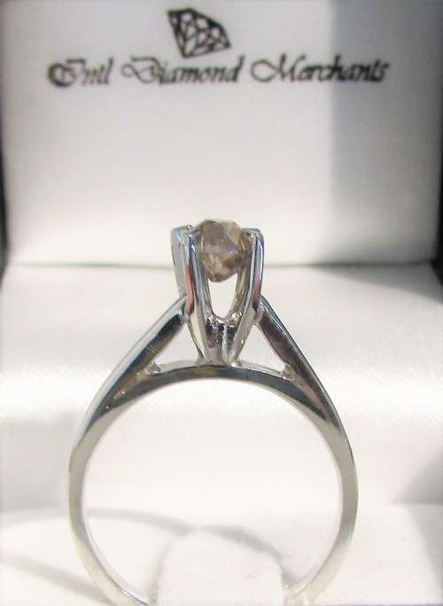 **BARGAIN BUY** UNIQUE ROSE CUT [0.630ct] DIAMOND SOLITAIRE RING [WHITE GOLD] - BUY SAFE