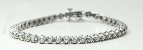 *ONCE-OFF DEAL [R63786]* DIAMOND [1.50cts]CROWN TENNIS BRACELET ROUND CUT [18KT WHITE GOLD]-BUY SAFE