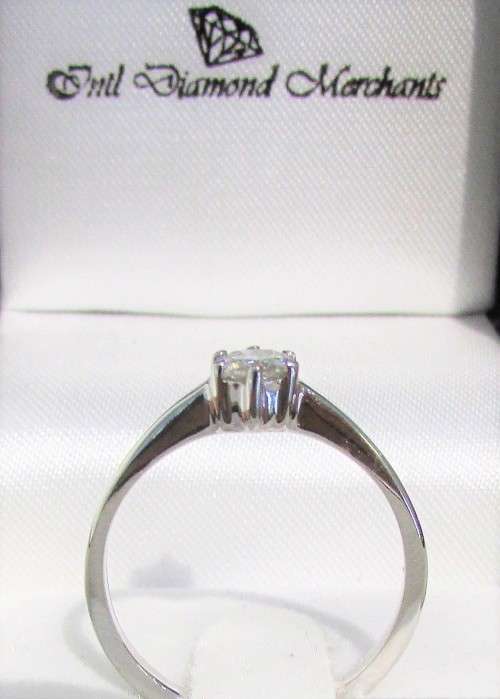 **6 CLAW DESIGN [R21473]** ROUND CUT [0.300ct] SOLITAIRE DIAMOND RING [WHITE GOLD] - BUY SAFE
