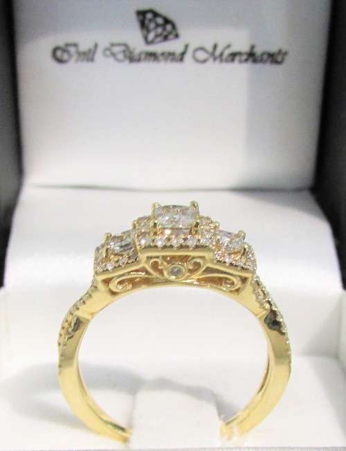 **ONCE OFF PIECE [R40639]** DESIGNER PRINCESS [0.850ct] TRILOGY DIAMOND RING [YELLOW GOLD] -BUY SAFE