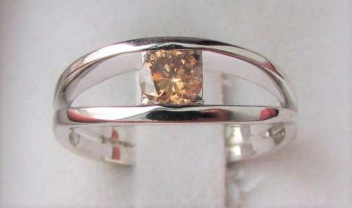 **SPLIT SHANK [R27893]** TENSION SET DESIGN ROUND CUT DIAMOND [0.350ct] RING [WHITE GOLD] - BUY SAFE