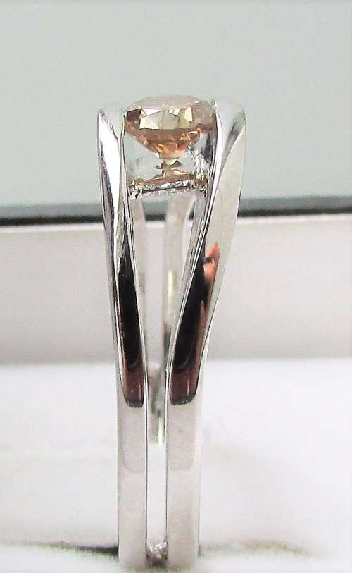 **SPLIT SHANK [R27893]** TENSION SET DESIGN ROUND CUT DIAMOND [0.350ct] RING [WHITE GOLD] - BUY SAFE