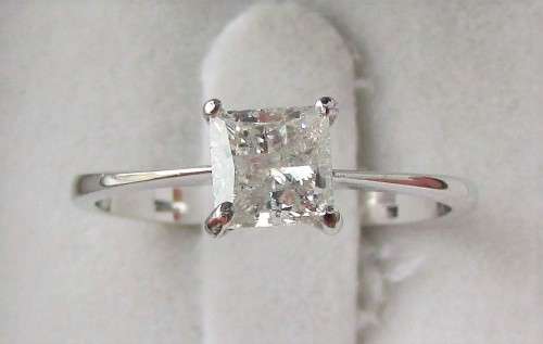 **3/4CT DEAL [R31528]** PRINCESS CUT [0.700ct] SOLITAIRE DIAMOND RING [WHITE GOLD] - BUY SAFE