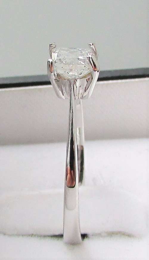 **3/4CT DEAL [R31528]** PRINCESS CUT [0.700ct] SOLITAIRE DIAMOND RING [WHITE GOLD] - BUY SAFE