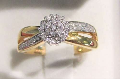 **CRAZY DEAL [R33639]** SPLIT SHANK [0.400ct] DIAMOND RING [YELLOW GOLD] - BUY SAFE