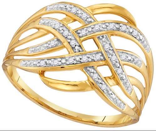 **GORGEOUS [R23419]** HIGH QUALITY [0.220ct] ROUND CUT DIAMOND BAND [YELLOW GOLD] - BUY SAFE