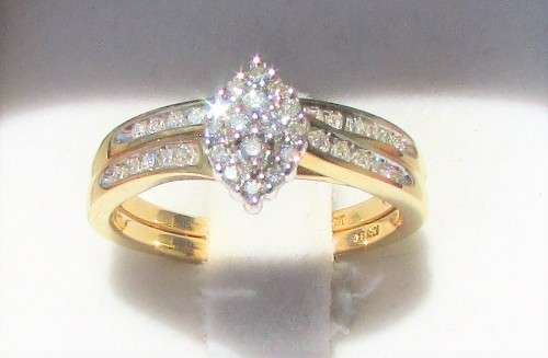 **SUPER SPECIAL [R35258]** DESIGNER TWINSET [0.400ct] DIAMOND RING + BAND [YELLOW GOLD] - BUY SAFE