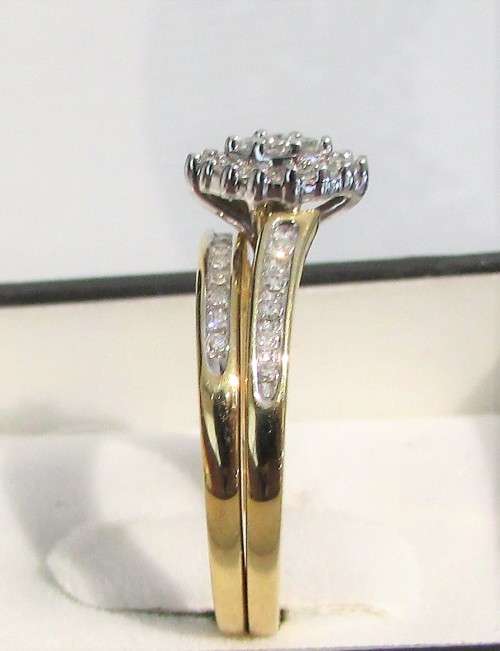 **SUPER SPECIAL [R35258]** DESIGNER TWINSET [0.400ct] DIAMOND RING + BAND [YELLOW GOLD] - BUY SAFE