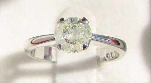 **NEARLY 1CT DEAL [R31528]** ROUND CUT [0.860ct] SOLITAIRE DIAMOND RING [WHITE GOLD] - BUY SAFE
