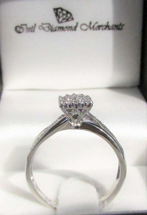 **ULTRA SPARKLY [R28258]** TWIST DESIGN [0.350ct] DIAMOND [H / SI3] RING [WHITE GOLD] - BUY SAFE