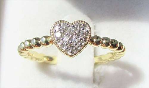 **TOP DEAL [R23419]** HIGH QUALITY [0.200ct] DIAMOND HEART RING [YELLOW GOLD] - BUY SAFE