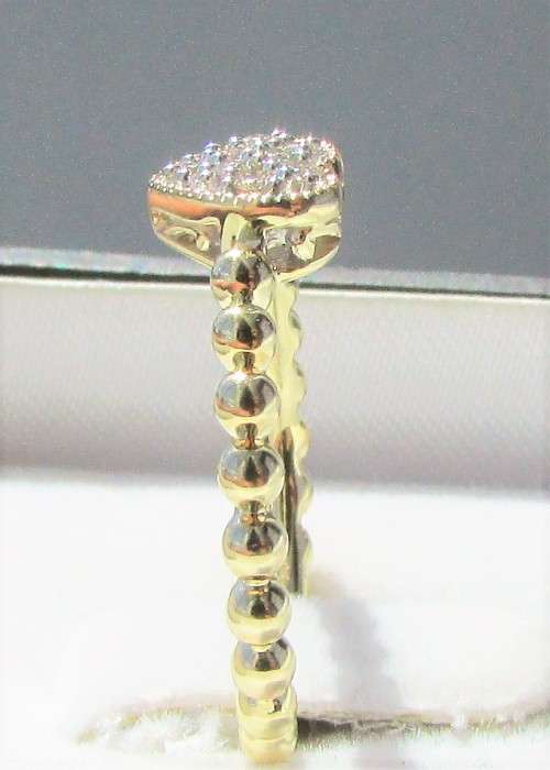 **TOP DEAL [R23419]** HIGH QUALITY [0.200ct] DIAMOND HEART RING [YELLOW GOLD] - BUY SAFE