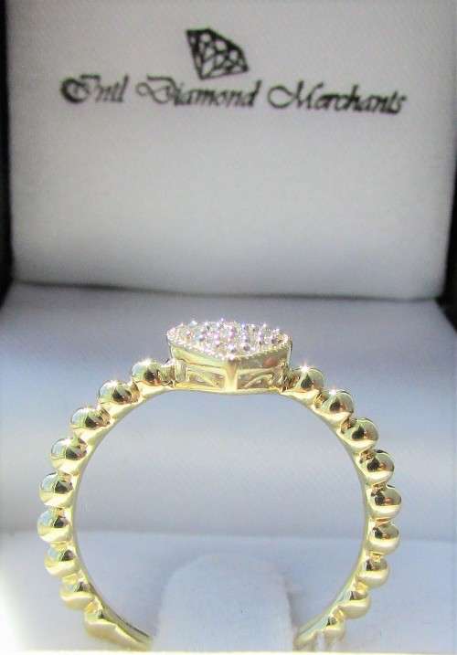 **TOP DEAL [R23419]** HIGH QUALITY [0.200ct] DIAMOND HEART RING [YELLOW GOLD] - BUY SAFE
