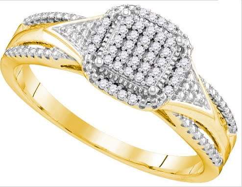 **PAVE COLLECTION [R29639]** DESIGNER [0.300ct] CLUSTER DIAMOND RING [YELLOW GOLD] - BUY SAFE