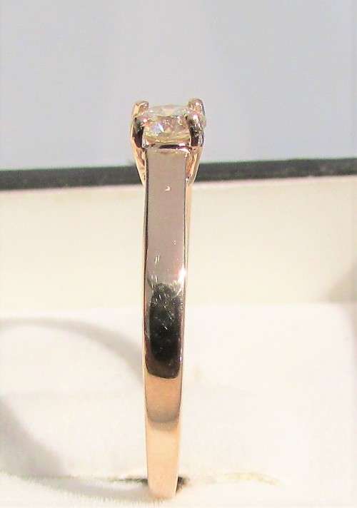 **4 CLAW DESIGN [R25473]** ROUND CUT [0.250ct] SOLITAIRE DIAMOND RING [ROSE GOLD] - BUY SAFE