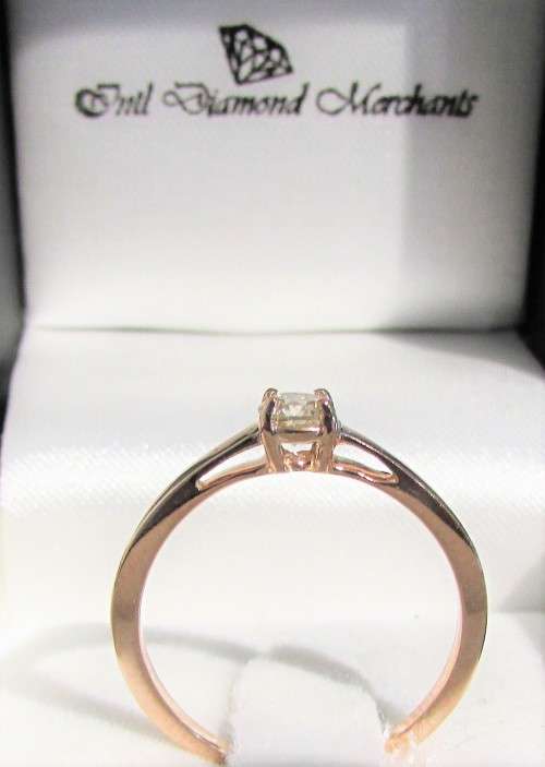 **4 CLAW DESIGN [R25473]** ROUND CUT [0.250ct] SOLITAIRE DIAMOND RING [ROSE GOLD] - BUY SAFE