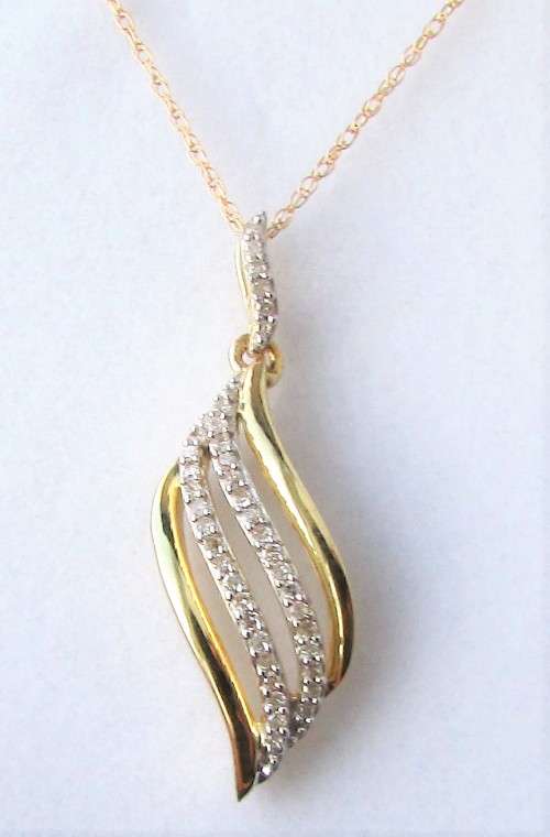 *GLITTERING [R18736]* DIAMOND PENDANT [0.150ct] ROUND CUT [YELLOW GOLD] + OPTIONAL CHAIN - BUY SAFE