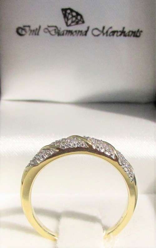 **NEW DESIGN [R29419]** ROUND BRILLIANT CUT [0.310ct] DIAMOND BAND [YELLOW GOLD] - BUY SAFE