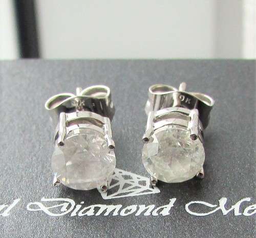 **BARGAIN BUY** MASSIVE CLEARANCE [1.690ct] DEAL ROUND CUT EARRINGS [WHITE GOLD] - BUY SAFE
