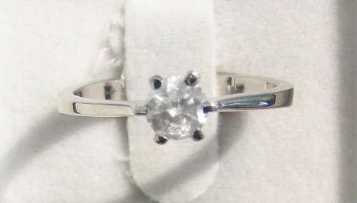 **6 CLAW DESIGN [R26473]** ROUND CUT [0.310ct] SOLITAIRE DIAMOND RING [WHITE GOLD] - BUY SAFE