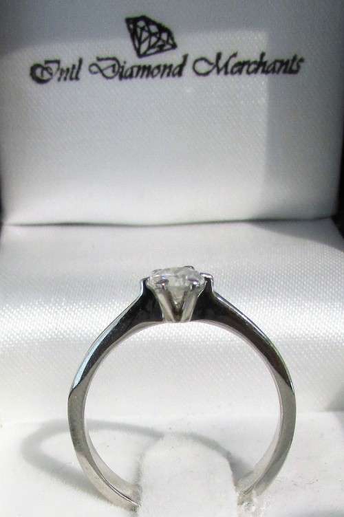 **6 CLAW DESIGN [R26473]** ROUND CUT [0.310ct] SOLITAIRE DIAMOND RING [WHITE GOLD] - BUY SAFE