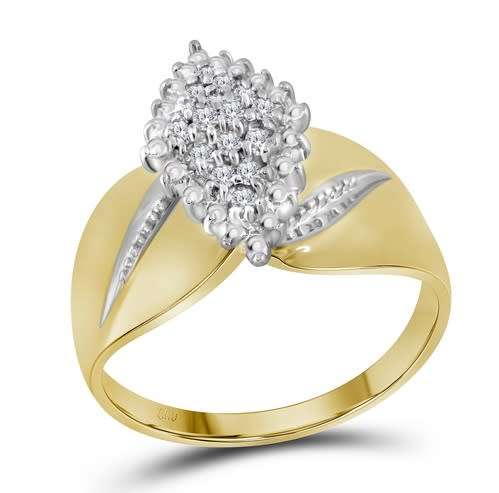 **NEW COLLECTION [R29639]** DESIGNER [0.300ct] CLUSTER DIAMOND RING [YELLOW GOLD] - BUY SAFE