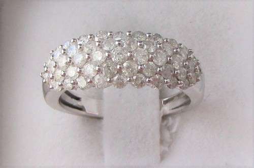 **SUPER DEAL [R40091]** CLUSTER DESIGN [1.050ct] DIAMOND BAND [WHITE GOLD] - BUY SAFE