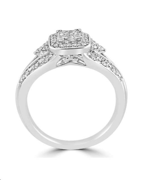 **PRINCESS DESIGNER [R41152]** DIAMOND RING [0.500ct] INVISIBLE SETTING [WHITE GOLD] - BUY SAFE