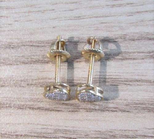 **PAVE COLLECTION [R16341]** HEART SHAPE [0.185ct] DIAMOND EARRINGS [YELLOW GOLD] - BUY SAFE