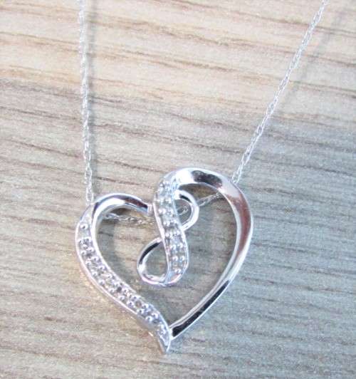 **GORGEOUS [R18736]** DIAMOND HEART PENDANT [0.15ct] ROUND CUT [WHITE GOLD] +OPTIONAL CHAIN-BUY SAFE