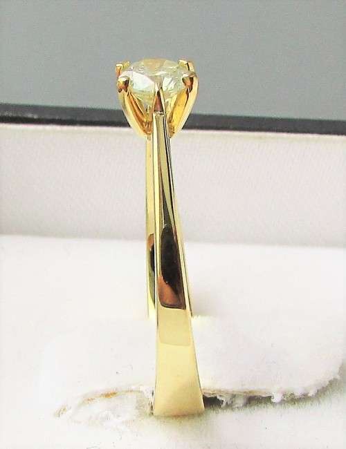 **6 CLAW DESIGN [R26473]** ROUND CUT [0.300ct] SOLITAIRE DIAMOND RING [YELLOW GOLD] - BUY SAFE