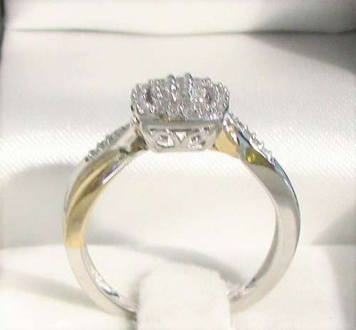 **SPECIAL DEAL [R28258]** TWIST DESIGN [0.375ct] DIAMOND [H / SI3] RING [WHITE/YELLOW GOLD]-BUY SAFE