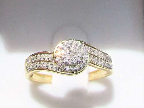 **SWIRL DESIGN COLLECTION [R29639]** CLUSTER [0.350ct] DIAMOND RING [YELLOW GOLD] - BUY SAFE