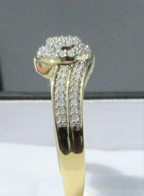 **SWIRL DESIGN COLLECTION [R29639]** CLUSTER [0.350ct] DIAMOND RING [YELLOW GOLD] - BUY SAFE