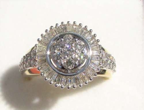 **HUGE DEAL [R74327]** DESIGNER ROUND / BAGUETTE CUT [1.350ct] DIAMOND RING [YELLOW GOLD] - BUY SAFE