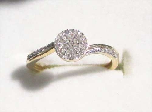 **SWIRL DESIGN COLLECTION [R20639]** CLUSTER [0.200ct] DIAMOND RING [YELLOW GOLD] - BUY SAFE